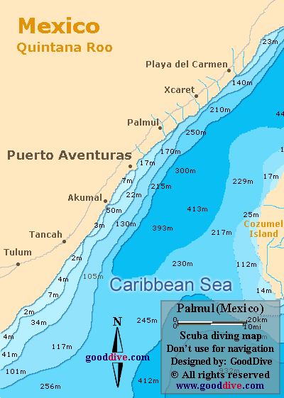 puerto aventuras map mexico