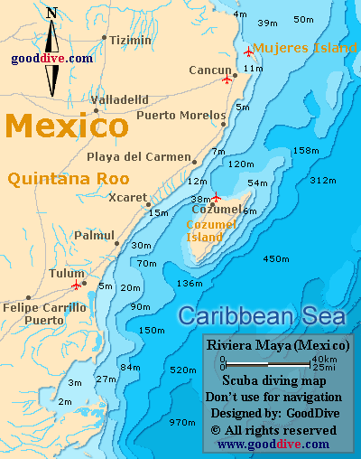 Riviera Maya map- GoodDive.com
