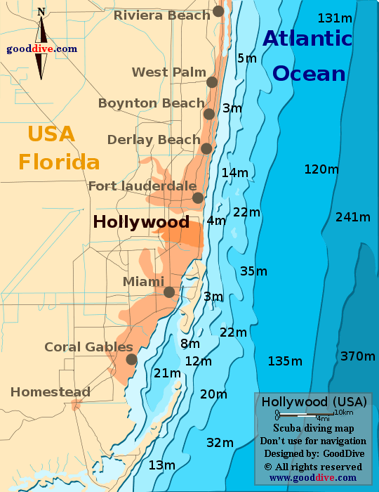 Hollywood diving map