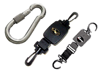 Clips, straps, retractors