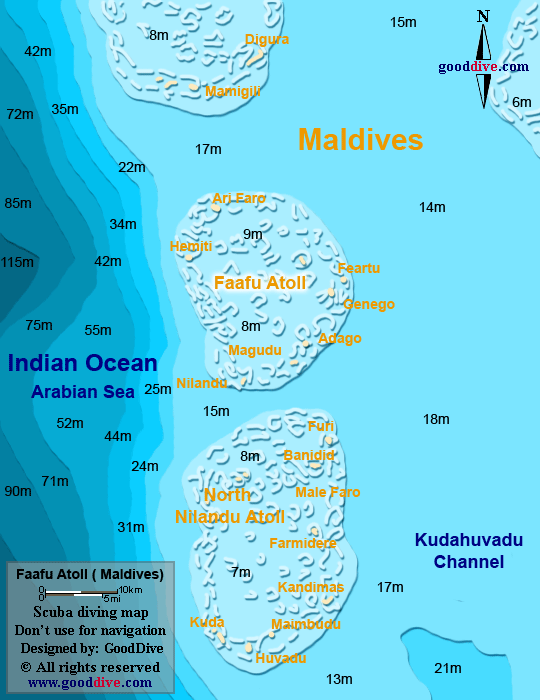 faafu atoll diving map