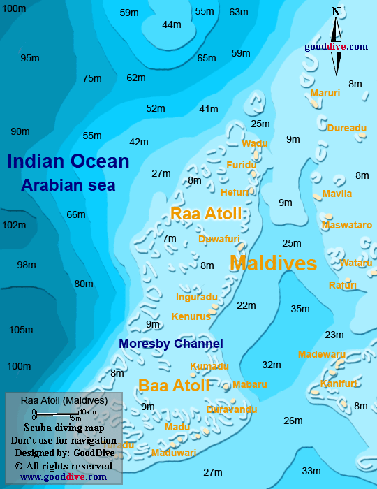 raa atoll diving map