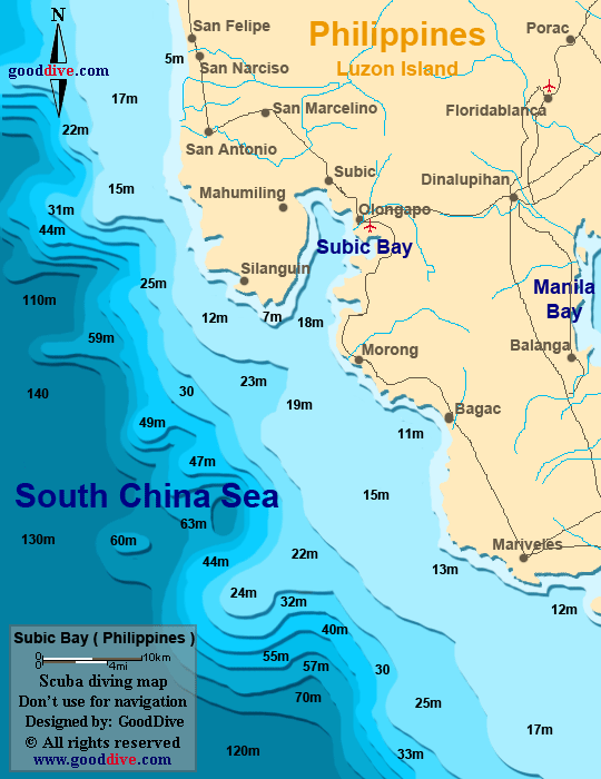 subic bay diving map
