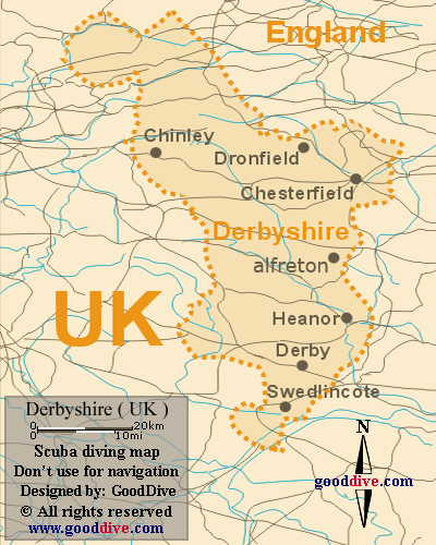 Map of Derbyshire