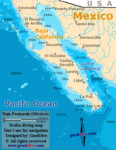 baja peninsula map mexico