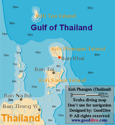 koh phangan map thailand