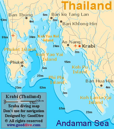 krabi map thailand