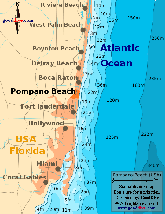 Pompano diving map