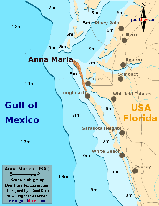 Anna Maria diving map