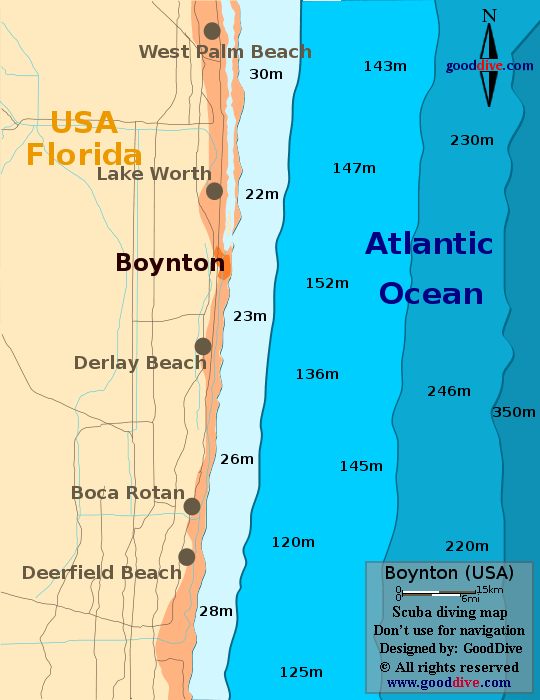 Boyton Beach diving map