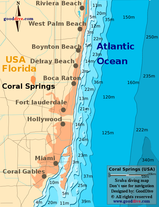 Coral Springs Map   GoodDive.com