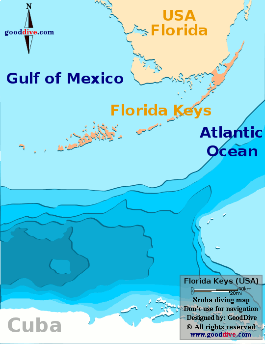 Florida Keys diving map
