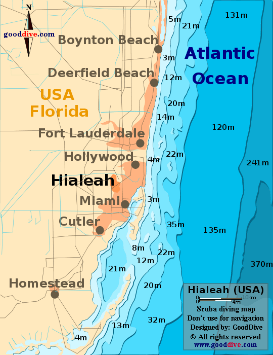 Hialeah diving map