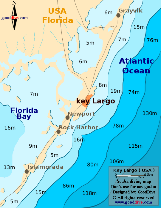 Key Largo diving map