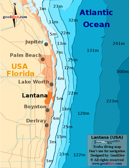 Lantana diving map