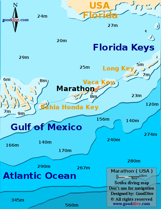 Marathon diving map