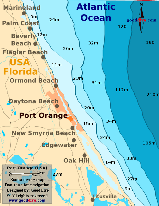 Port Orange diving map