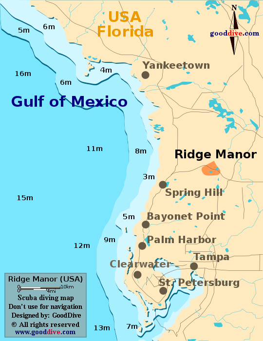 Ridge Manor diving map