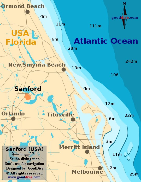 Sanford diving map
