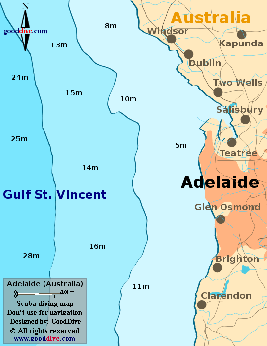 adelaide diving map