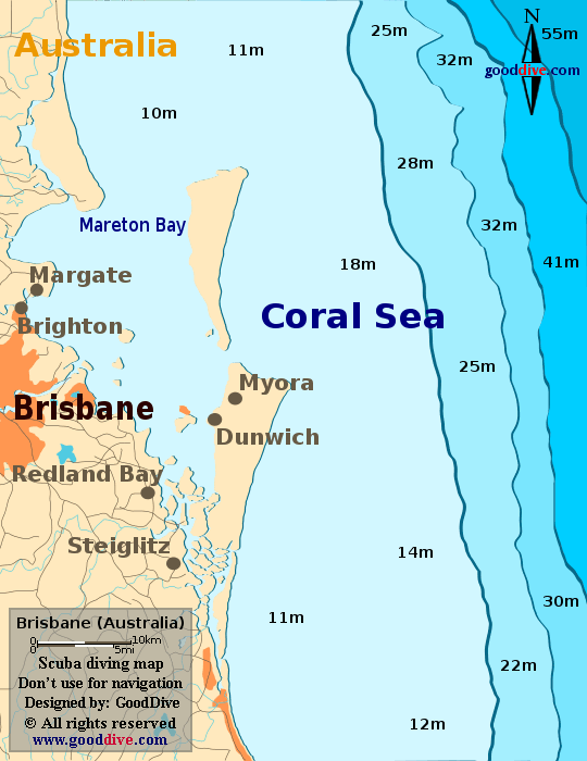 brisbane diving map