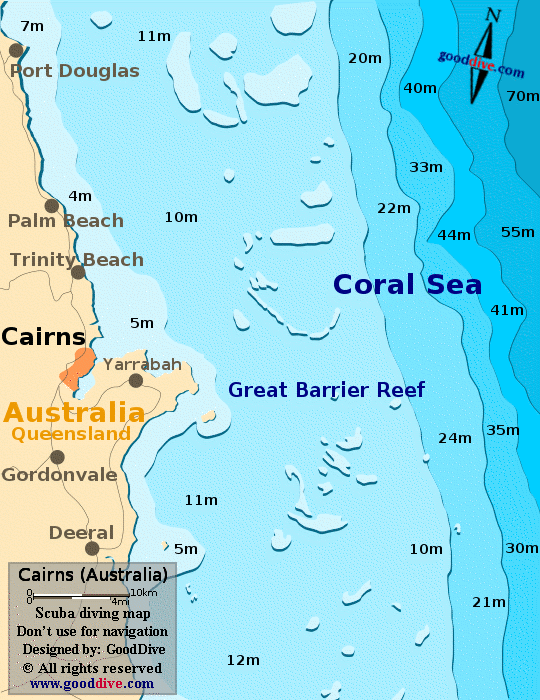 cairns diving map