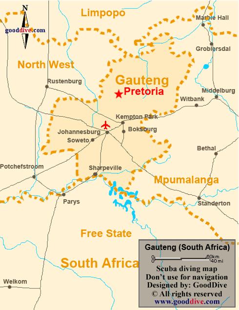 gauteng diving map