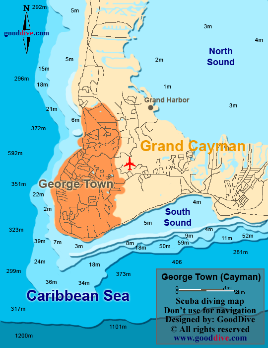 George Town diving map