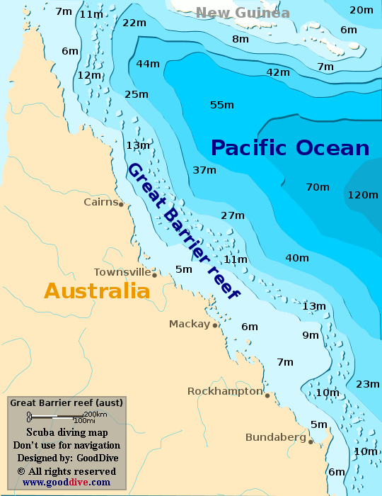 great barrier reef diving map