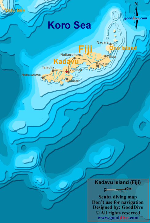 kadavu island diving map