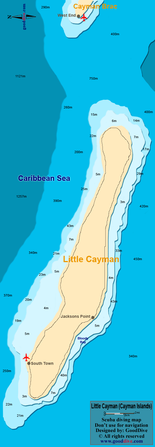 Little Cayman diving map