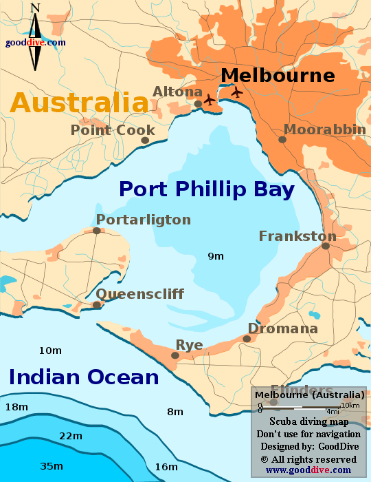 melbourne diving map