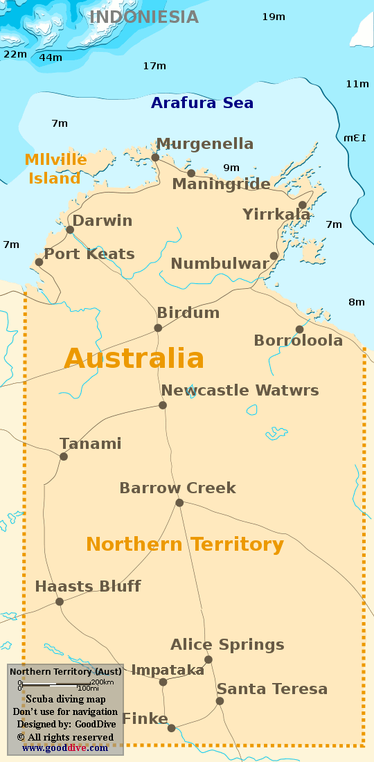 northern territory diving map