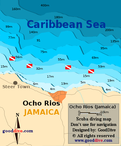 Ocho Rios diving map