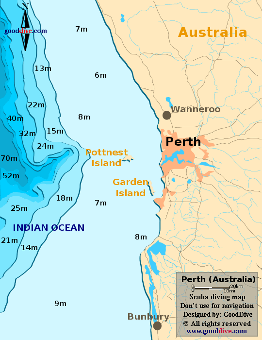 perth diving map