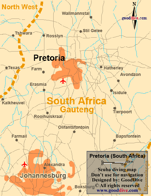 pretoria diving map