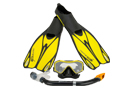 Mask, fins, snorkel