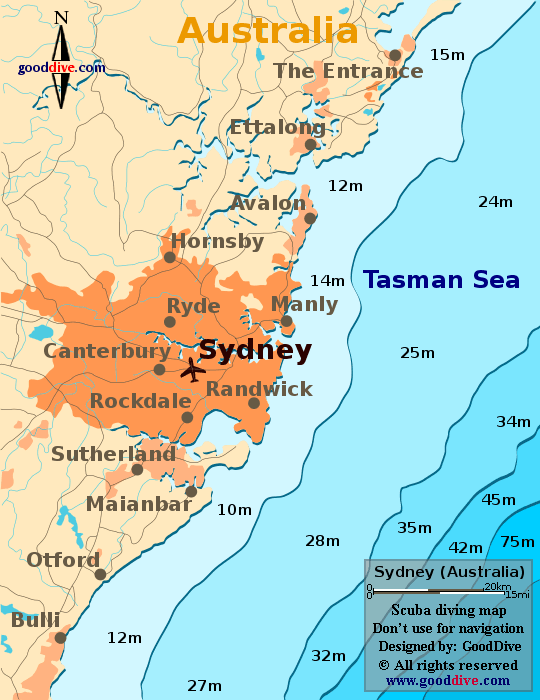 sydney diving map