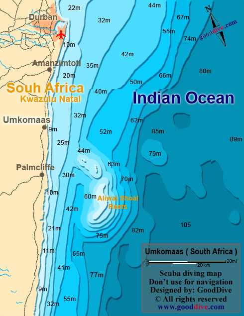 umkomaas diving map