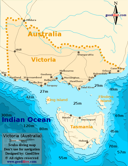 victoria diving map