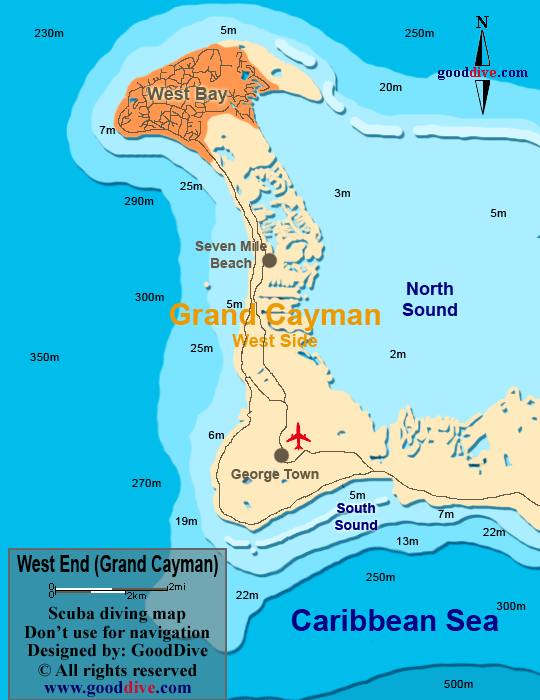 West End diving map
