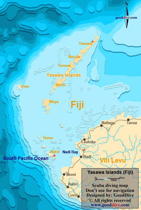 yasawa islands diving map