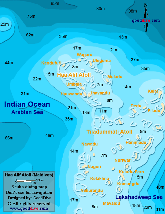 haa alif atoll diving map