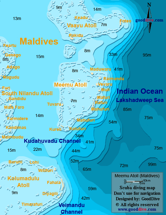 meemu atoll diving map