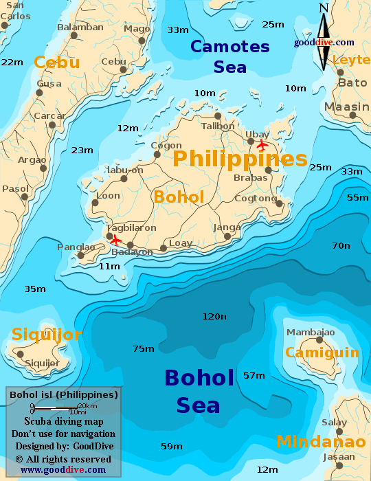 bohol island diving map