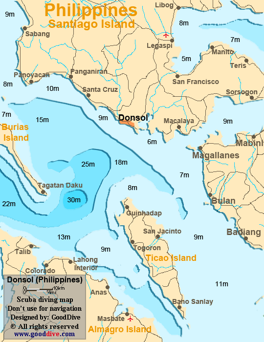 donsol diving map