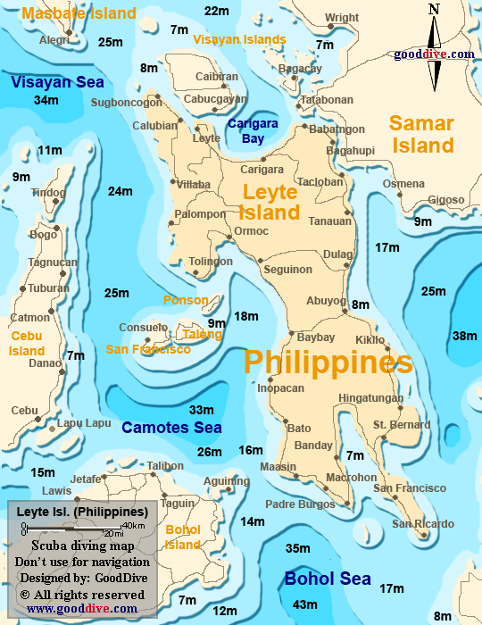leyte island diving map