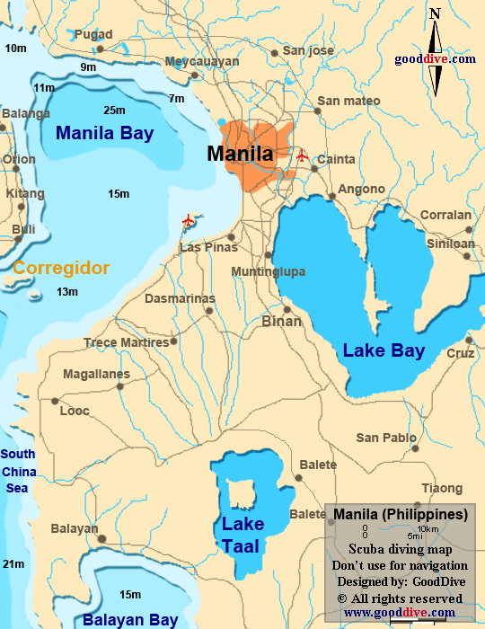 manila diving map