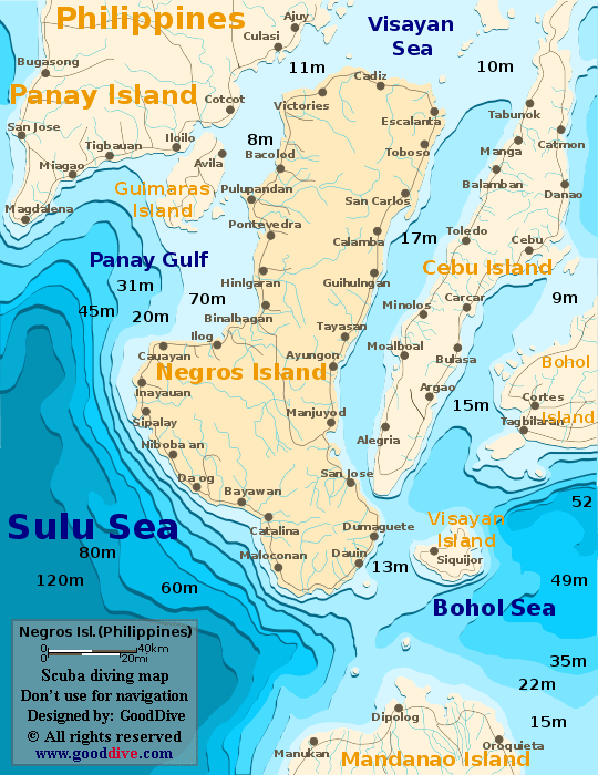 negros island diving map