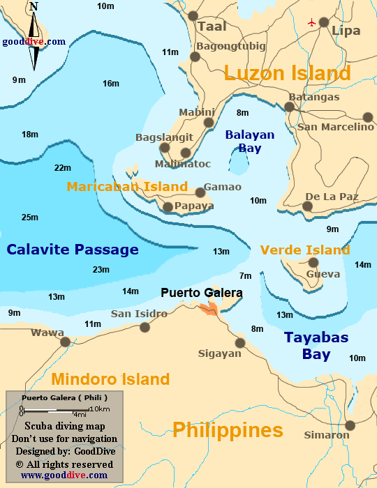 puerto galera diving map